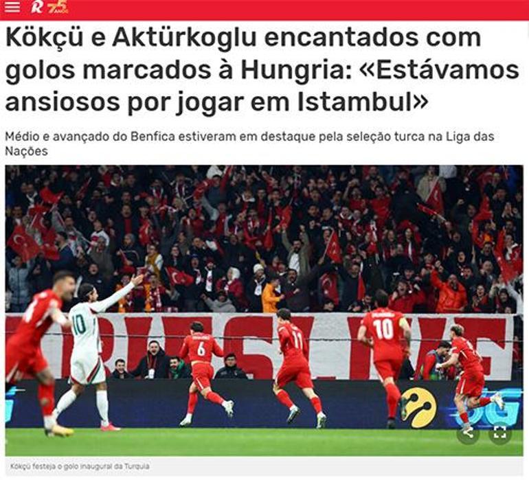 Portekiz, Orkun Kökçü ve Kerem Aktürkoğlunu konuşuyor Bizim Türk çocukları için ne geceydi ama Macaristan maçında Benfica parladı