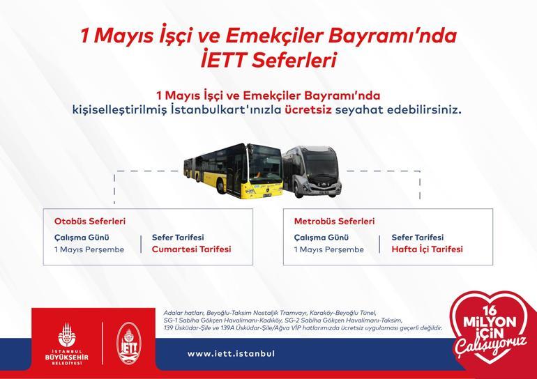 1 MAYIS TOPLU TAŞIMA ÜCRETSİZ Mİ 1 Mayıs Perşembe Toplu Taşıma Bedava Mı Otobüs, Metro, Minibüs, Marmaray, İzban, Ankaray, Metrobüs...