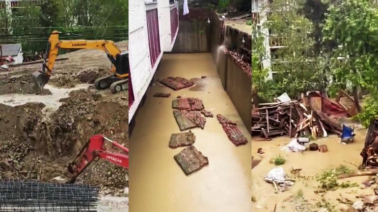 BORU PATLADI Evleri su bastı