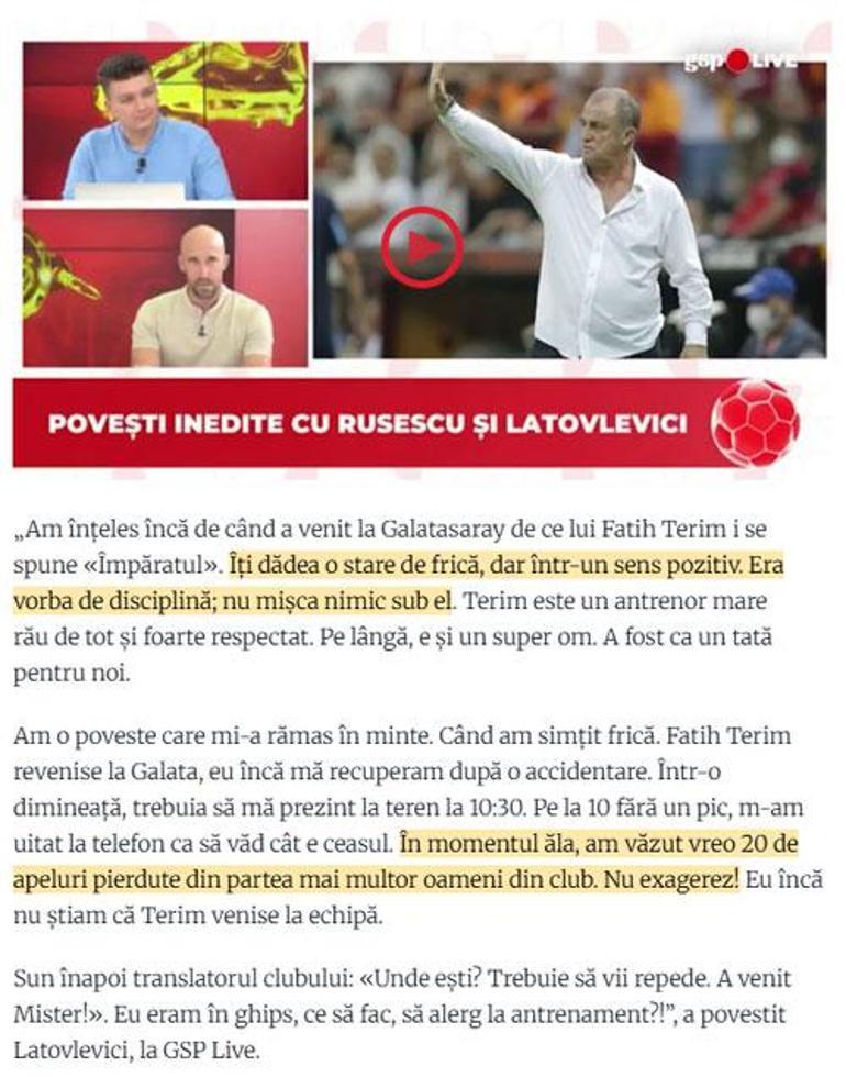 Galatasaraylı eski futbolcu Latovleviciden Fatih Terim itirafı: Sandalyeyi devirmesini bekliyordum