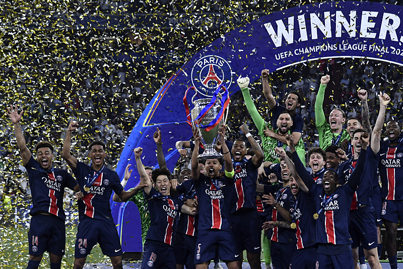 PSG Şampiyonlar Ligi finalinde Inter'i 5-0 yenerek mutlu sona ulaşmıştı (AA)